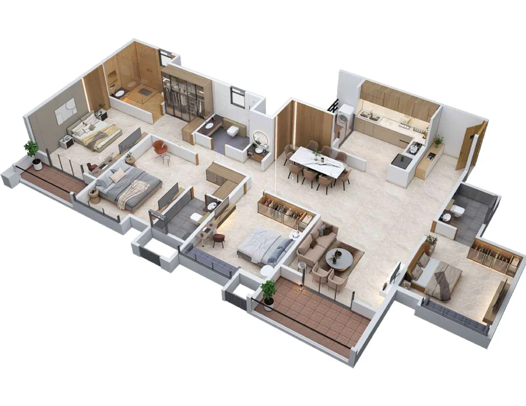 Codename The Light Balewadi 4 BHK Floor Plan Image